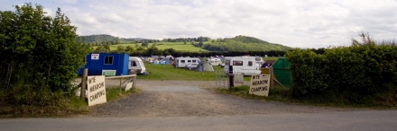 The Festival site is in clear view from Wye Meadow Camping