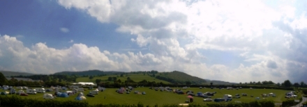 The Festival site is in clear view from Wye Meadow Camping
